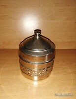 Retro fém cukortartó bonbonier üveg betéttel (19/d)