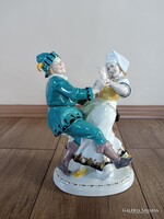 Antik Katzhütte porcelán táncoló pár figura