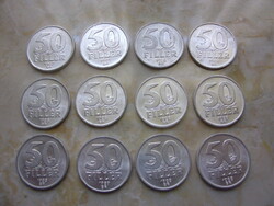 MAGYAR NÉPKÖZTÁRSASÁG 1987-1990 BP 50 FILLÉR 12 DB !!!!