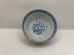 Kínai porcelán rizses tálka . Felső átmérő 11,5 cm.-es. 7294