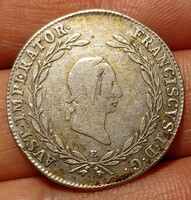 II. Ferenc  20 krajcár ,  kreutzer 1828 E .   Ag ezüst .  RITKA db !