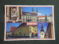 Képeslap,Szombathely,mozaik,Püspöki palota,templom,étterem,söröző látkép,részlet, 1980-