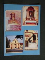 Képeslap,Szombathely,mozaik,Szent Márton templom,szobor,oltár látkép,részlet, 1980-