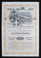 Bécs város 4%-os kötvénye 2000 korona 1908 /AUT/