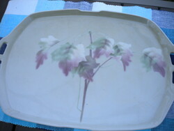 Porcelán tálca nagyméret, kiöntő és kávés csésze