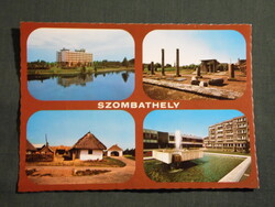 Képeslap,Szombathely,mozaik,Isis,Claudius hotel,múzeum,park,szökőkút látkép,részlet, 1977-