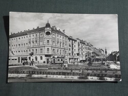 Képeslap,Szombathely,Szabadság tér,villamos látkép,részlet, 1957-