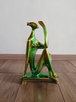 Régi Zsolnay Török János modern eozin mázas Napimádó figura
