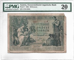 100 korona 1902 PMG tokban. Nagyon ritka
