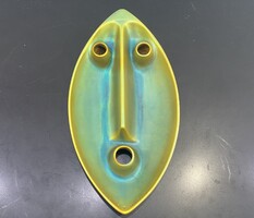 Zsolnay eozin maszk álarc modern retro mid century Gazder Antal terve figura falidísz
