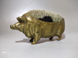 Antik réz tolltisztító malac forma