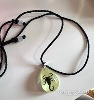Real Scorpio which lights up in the dark necklace which is adjustable