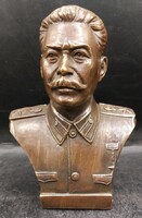 Sztálin bronz büsztje, 17 cm-es magasságú. 3513b