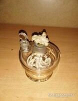 Régi, kicsi, üveg petróleumlámpa - 7 cm magas (22/d)