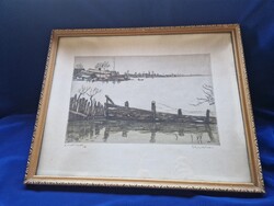 Zádor István Kiáradt Zagyva Árvíz rézkarc