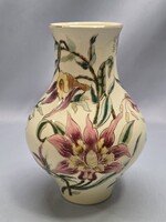 Zsolnay kézzel festett orchideás porcelán váza