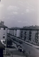 Régi fotónegativ kocka Kazincbarcika utcakép az 1960-as években B13/101