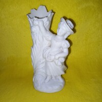 Biszkvit, porcelán, ibolyaváza, asztali váza, porcelán figura.