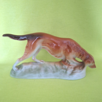 Román Porcelán kutya, vadász kutya, vizsla figura ( Alba Júlia)