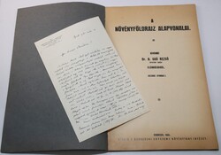 Jávorka Sándor Botanikus kéziratával Soó Rezső Növényföldrajz alapvonalai könyv Rendkívül ritka !!