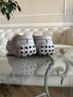 Tod's 41-és női szarvasbőr mokaszin, szürke loafer vezetéshez