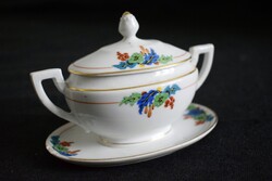 Pirkenhammer porcelán szószos tálka , Marienbad , Czechoslovakia , 14,5 x 9,5 x 10,5 cm SÉRÜLT !
