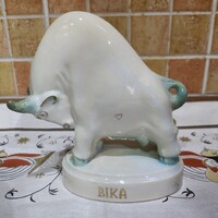 Laura Kerámia Porcelán Ritkaság Art Deco Bika