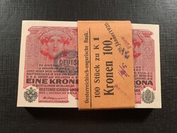 ***  UNC banki köteg 1916- os 1 korona ***