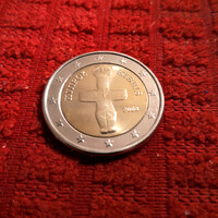 2 Euro Ciprus Pomos bálványát ábrázolja RITKA fémpénz érme UNC