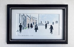 Jeruzsálemi utca - Stanley Handelman jelzett eredeti szitanyomat, judaika