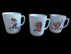 3db Antik Zsolnay Porcelàn  Mese / Gyerek Bögre