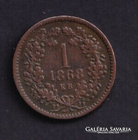 1 Krajcár / Kreuzer 1868 KB (Körmöcbánya)