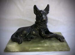 Ritkaság ! Antik , Theodore Ullmann ( Bécs ) : bronz Német juhászkutya!