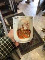 Ferenc József porcelán bögre,magyar feirattal, 12 cm-es nagyságú.8634