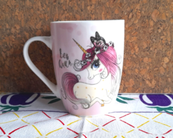 Unikornis mintás porcelán bögre