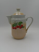 Hatalmas orosz cseresznye mintás porcelán kancsó, kiöntő ( 3 Literes )