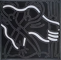 Keith Haring - Scissors black and white - litográfia