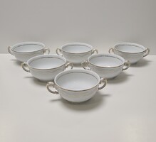 Zsolnay feathered soup set for 6 people #2228
