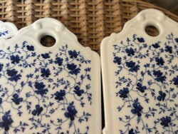 Gyönyörű antik kék Ibolyás porcelán falidísz 3db