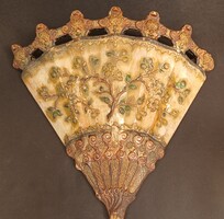 Szecessziós Legyező Formájú Falidísz/Virágtartóváza