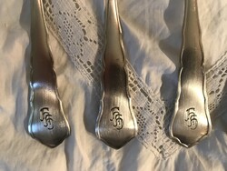 EVŐESZKÖZ - 6 db - EZÜSTÖZÖTT - W.MF - PATENT- 90 jelzés - 21 x 2,5 cm - MONOGRAMOS - VILLA