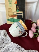Gyönyörű virágos csupor porcelán findzsa nagymama kincse