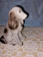 Hollóházi spániel kutya, porcelán figura