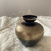 Kunzt Glas jelzett fekete-arany váza