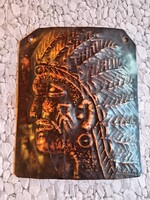 Indiános rézötvözet falikép