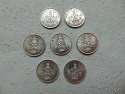 Anglia 7 darab ezüst 1 shilling LOT ! Nagyon szép érmék !