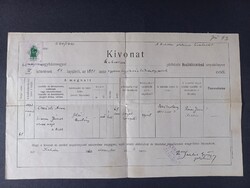 Kivonat a kehidai plébánia halálozási anyakönyve 1874.-ik évből, 1940-es másolata