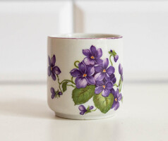 Zsolnay ibolyás mini bögre, kávéscsésze - mokkás, eszpresszós porcelán csésze, ibolya