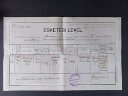 Esketési levél 1939-es másolata Békéscsabán kiállítva