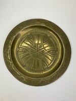 Antik Réz tál fali dísz